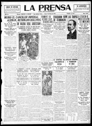 La Prensa (San Antonio, Tex.), Vol. 7, No. 2,097, Ed. 1 Monday, January 3, 1921