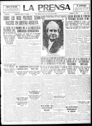 Primary view of object titled 'La Prensa (San Antonio, Tex.), Vol. 7, No. 1912, Ed. 1 Monday, June 28, 1920'.