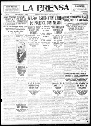 Primary view of object titled 'La Prensa (San Antonio, Tex.), Vol. 6, No. 1778, Ed. 1 Wednesday, December 24, 1919'.
