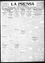 Thumbnail image of item number 1 in: 'La Prensa (San Antonio, Tex.), Vol. 10, No. 205, Ed. 1 Friday, September 8, 1922'.