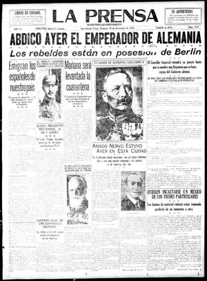 La Prensa (San Antonio, Tex.), Vol. 6, No. 1373, Ed. 1 Sunday, November 10, 1918