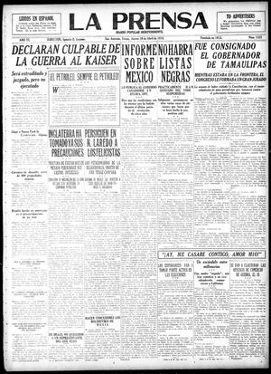 Primary view of object titled 'La Prensa (San Antonio, Tex.), Vol. 6, No. 1523, Ed. 1 Thursday, April 10, 1919'.