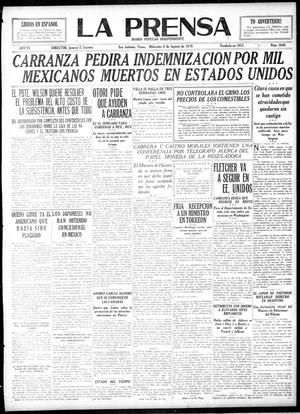 La Prensa (San Antonio, Tex.), Vol. 6, No. 1640, Ed. 1 Wednesday, August 6, 1919