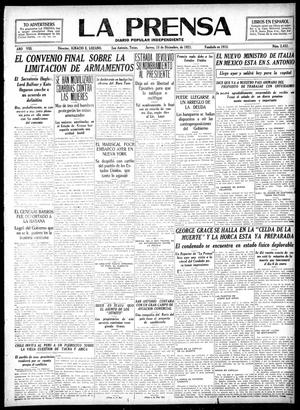 Primary view of object titled 'La Prensa (San Antonio, Tex.), Vol. 8, No. 2,432, Ed. 1 Thursday, December 15, 1921'.