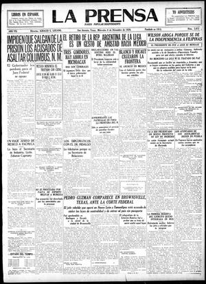 La Prensa (San Antonio, Tex.), Vol. 7, No. 2,072, Ed. 1 Wednesday, December 8, 1920
