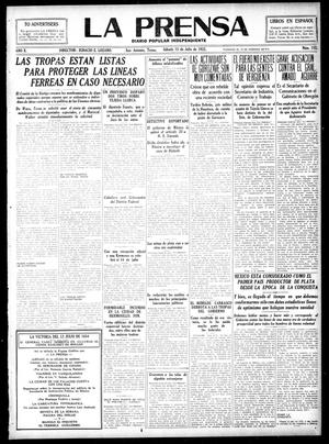 Primary view of object titled 'La Prensa (San Antonio, Tex.), Vol. 10, No. 152, Ed. 1 Saturday, July 15, 1922'.