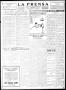 Thumbnail image of item number 3 in: 'La Prensa (San Antonio, Tex.), Vol. 10, No. 269, Ed. 1 Saturday, November 11, 1922'.