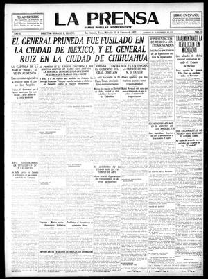 La Prensa (San Antonio, Tex.), Vol. 10, No. 3, Ed. 1 Wednesday, February 15, 1922