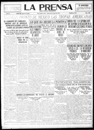 La Prensa (San Antonio, Tex.), Vol. 6, No. 1656, Ed. 1 Friday, August 22, 1919