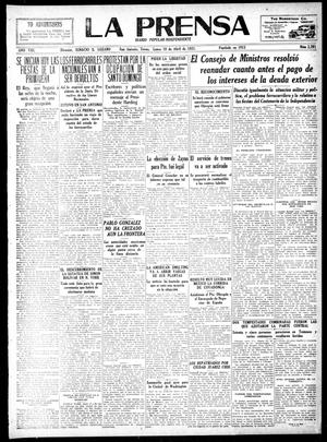 Primary view of object titled 'La Prensa (San Antonio, Tex.), Vol. 8, No. 2,201, Ed. 1 Monday, April 18, 1921'.