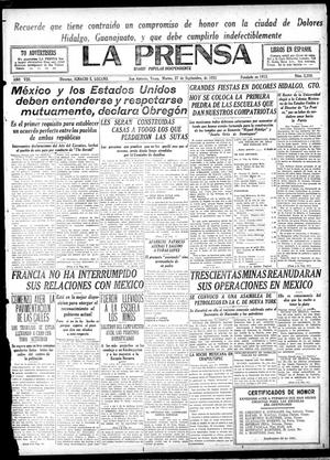 La Prensa (San Antonio, Tex.), Vol. 8, No. 2,359, Ed. 1 Tuesday, September 27, 1921