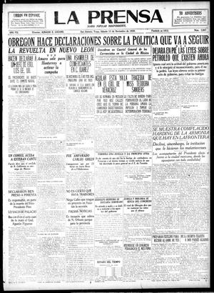 La Prensa (San Antonio, Tex.), Vol. 7, No. 2,047, Ed. 1 Saturday, November 13, 1920