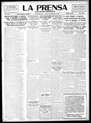 La Prensa (San Antonio, Tex.), Vol. 8, No. 2,410, Ed. 1 Thursday, November 17, 1921