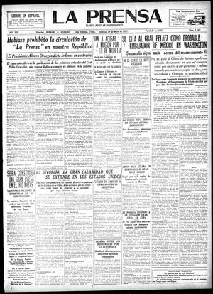 Primary view of object titled 'La Prensa (San Antonio, Tex.), Vol. 8, No. 2,242, Ed. 1 Sunday, May 29, 1921'.
