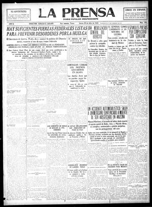 La Prensa (San Antonio, Tex.), Vol. 10, No. 156, Ed. 1 Thursday, July 20, 1922