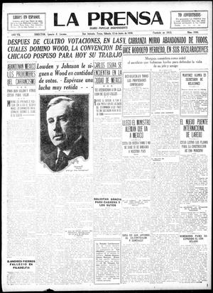 La Prensa (San Antonio, Tex.), Vol. 7, No. 1896, Ed. 1 Saturday, June 12, 1920