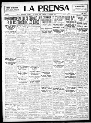 La Prensa (San Antonio, Tex.), Vol. 7, No. 2,127, Ed. 1 Wednesday, February 2, 1921