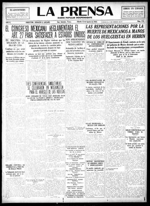La Prensa (San Antonio, Tex.), Vol. 10, No. 178, Ed. 1 Saturday, August 12, 1922