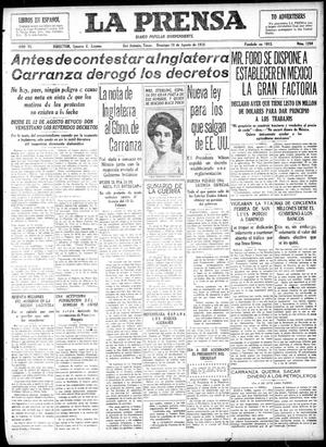 La Prensa (San Antonio, Tex.), Vol. 6, No. 1289, Ed. 1 Sunday, August 18, 1918