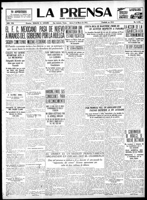Primary view of object titled 'La Prensa (San Antonio, Tex.), Vol. 8, No. 2,155, Ed. 1 Thursday, March 3, 1921'.