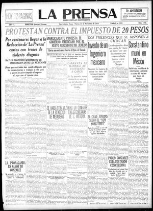 La Prensa (San Antonio, Tex.), Vol. 6, No. 1745, Ed. 1 Friday, November 21, 1919