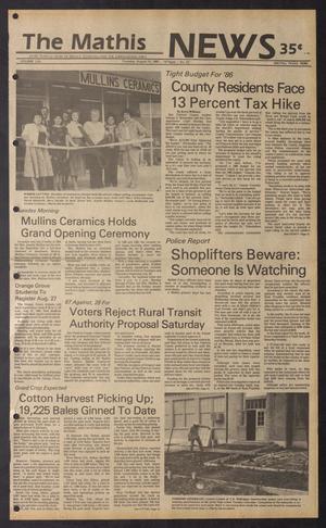 Primary view of object titled 'The Mathis News (Mathis, Tex.), Vol. 62, No. 33, Ed. 1 Thursday, August 15, 1985'.