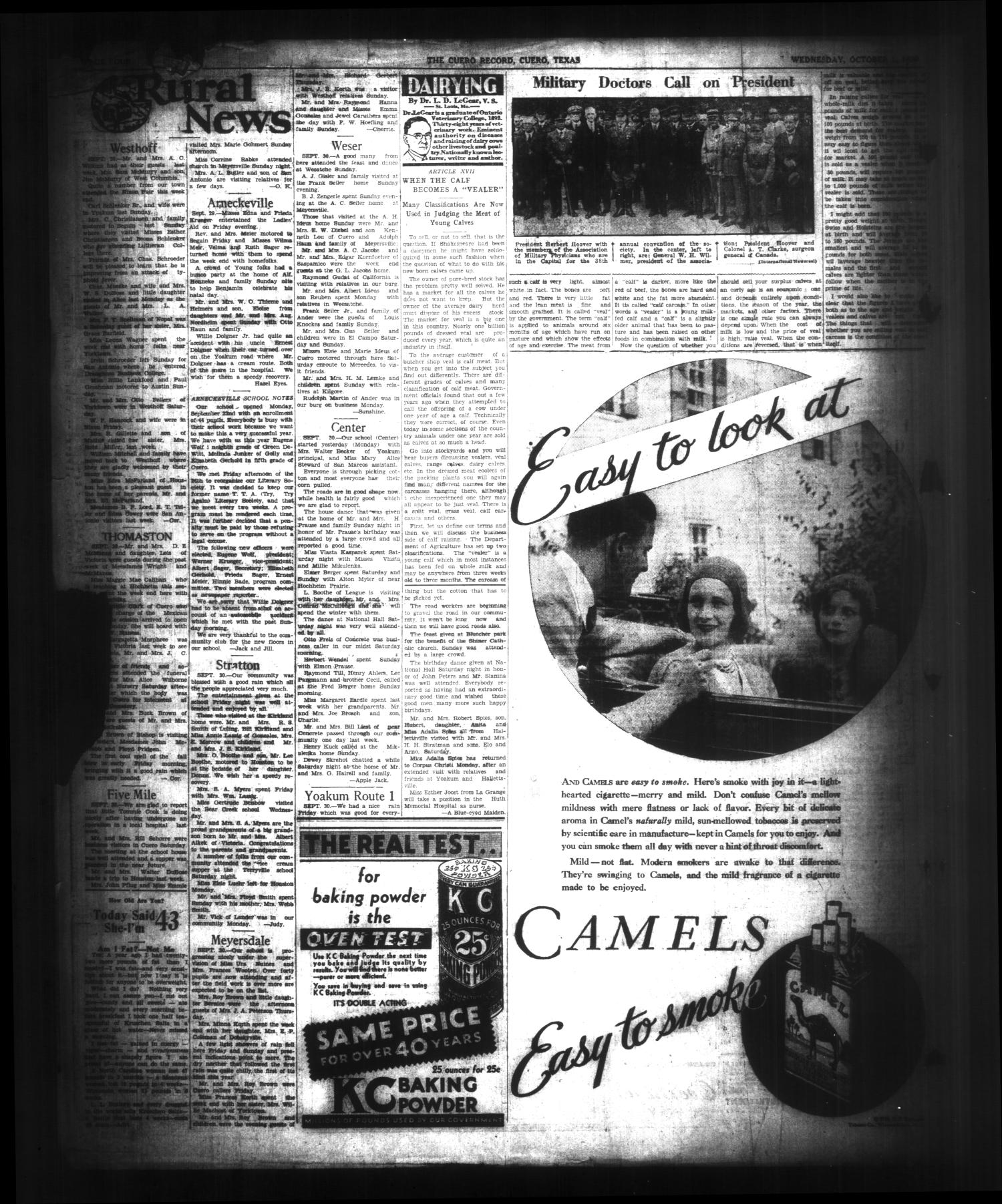 The Cuero Record (Cuero, Tex.), Vol. 36, No. 234, Ed. 1 Wednesday, October 1, 1930
                                                
                                                    [Sequence #]: 4 of 16
                                                