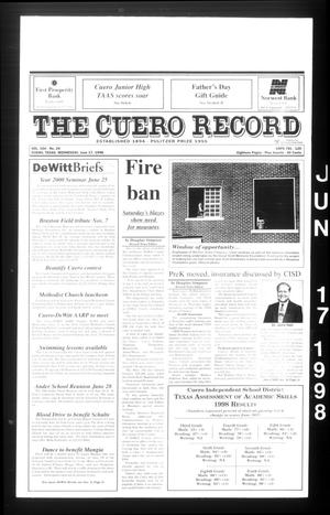 The Cuero Record (Cuero, Tex.), Vol. 104, No. 24, Ed. 1 Wednesday, June 17, 1998