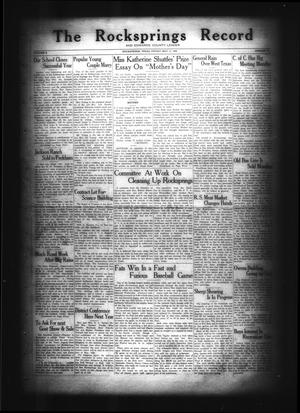 The Rocksprings Record and Edwards County Leader (Rocksprings, Tex.), Vol. 10, No. 22, Ed. 1 Friday, May 11, 1928