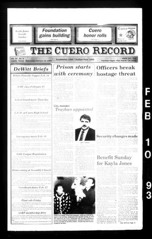 The Cuero Record (Cuero, Tex.), Vol. 97, No. 6, Ed. 1 Wednesday, February 10, 1993