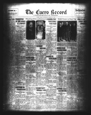 Primary view of object titled 'The Cuero Record (Cuero, Tex.), Vol. 39, No. 69, Ed. 1 Wednesday, March 22, 1933'.