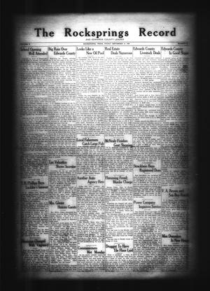 The Rocksprings Record and Edwards County Leader (Rocksprings, Tex.), Vol. 10, No. 40, Ed. 1 Friday, September 14, 1928