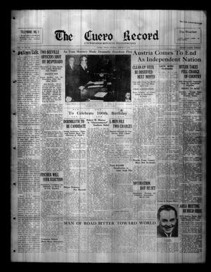 The Cuero Record (Cuero, Tex.), Vol. 44, No. 60, Ed. 1 Sunday, March 13, 1938
