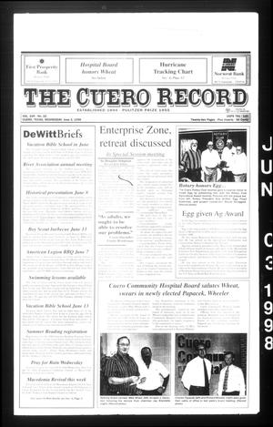 The Cuero Record (Cuero, Tex.), Vol. 104, No. 22, Ed. 1 Wednesday, June 3, 1998