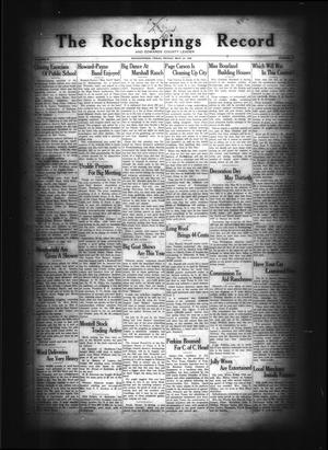 The Rocksprings Record and Edwards County Leader (Rocksprings, Tex.), Vol. 10, No. 24, Ed. 1 Friday, May 25, 1928