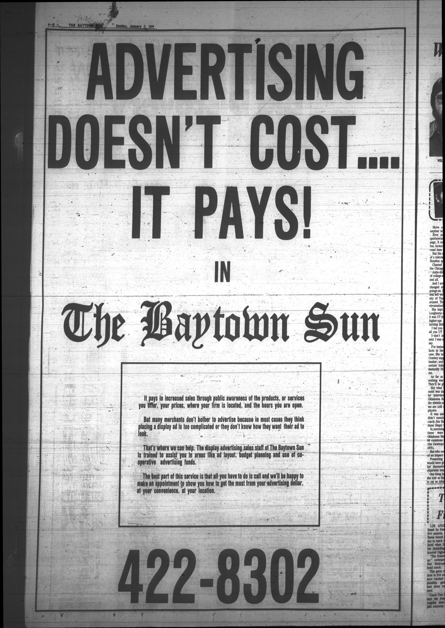 The Baytown Sun (Baytown, Tex.), Vol. 57, No. 77, Ed. 1 Sunday, January 7, 1979
                                                
                                                    [Sequence #]: 14 of 28
                                                