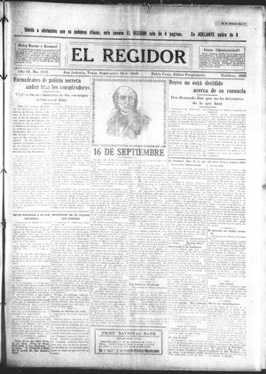 El Regidor (San Antonio, Tex.), Vol. 22, No. 1026, Ed. 1 Thursday, September 16, 1909
