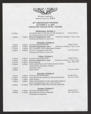 Primary view of object titled '[60th Anniversary Reunion Schedule]'.