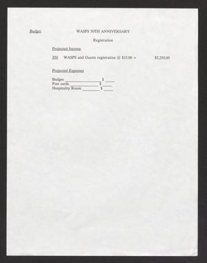 Primary view of object titled '[WASP Budget Form]'.