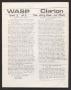 Thumbnail image of item number 1 in: 'WASP Clarion, Volume 1, Number 1'.