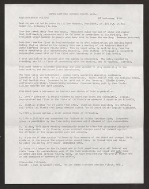Primary view of object titled '[1980 WASP Advisory Board Meeting Minutes]'.