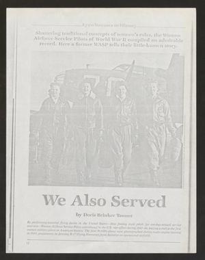 Primary view of object titled '[Clipping: We Also Served]'.