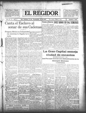 El Regidor (San Antonio, Tex.), Vol. 22, No. 1077, Ed. 1 Thursday, September 22, 1910