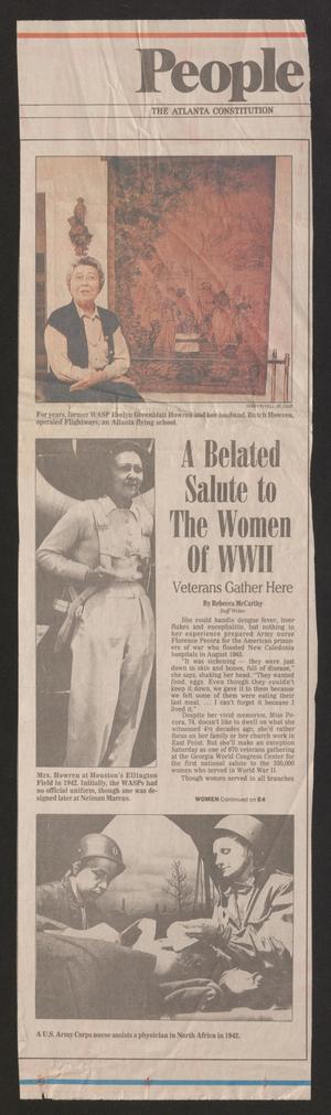 [Clipping: A Belated Salute to the Women of WWII]