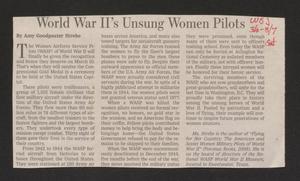 [Clipping: World War II's Unsung Women Pilots]