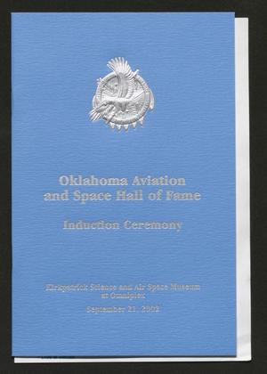Primary view of object titled '[Program: Oklahoma Aviation and Space Hall of Fame: Induction Ceremony]'.