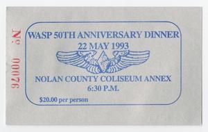 Primary view of object titled '[50th WASP Anniversary Ticket]'.