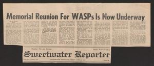 [Clipping: Memorial Reunion For WASPs is Now Underway]