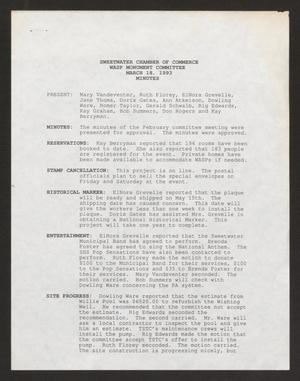 Primary view of object titled '[Minutes: WASP Monument Committee Meeting, March 18, 1993]'.
