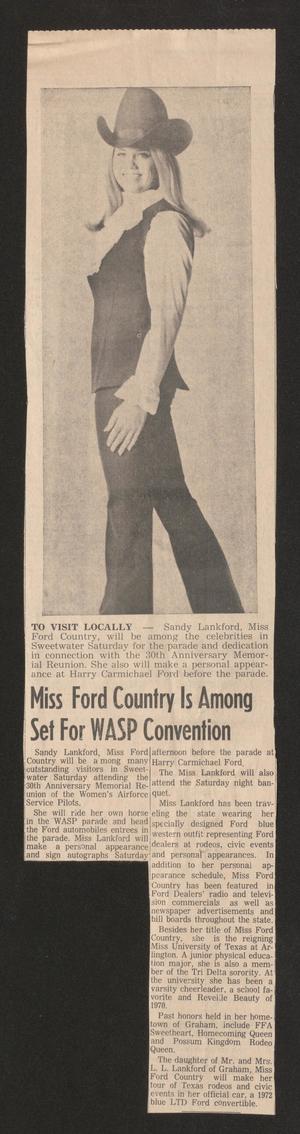 [Clipping: Miss Ford Country is Among Set for WASP Convention]